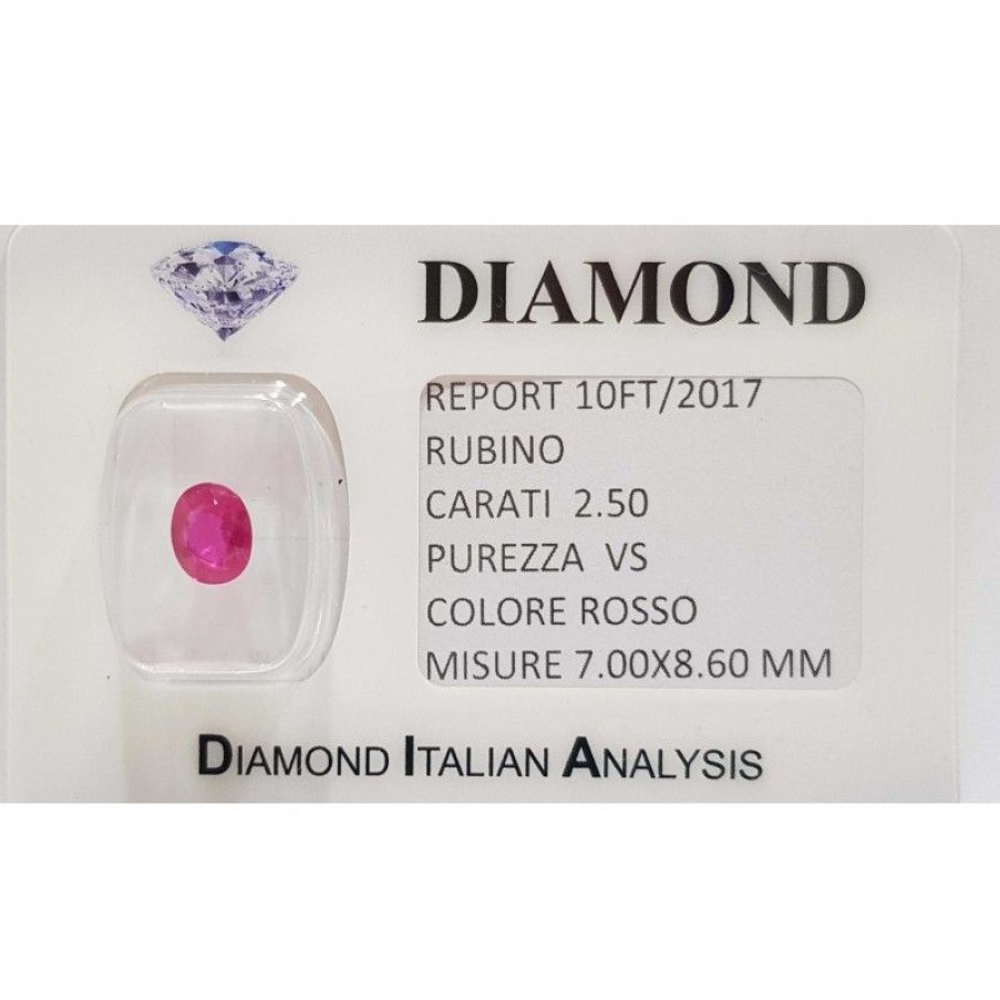 Gem Diamond Centre | Ruby Oval Cut 2.50 Carats In Certified Blister - 10Ft