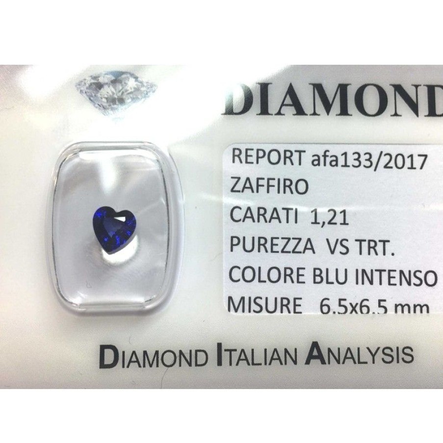 Gem Diamond Centre | Blue Sapphire Certified 1.21 Carat Purity Vs Trt In Blister