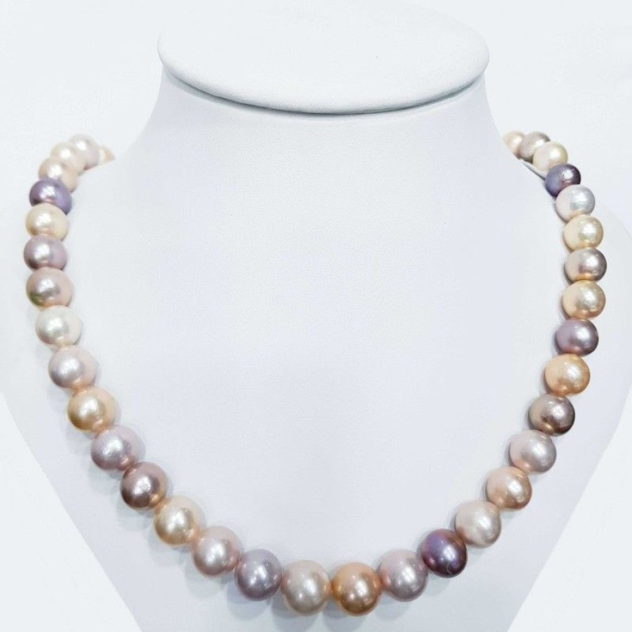 Beads And Thread Beads Diamond Centre | Biwa Multicolor Pearl Necklace Thread Measures From 11 To 13 Mm Length 4...