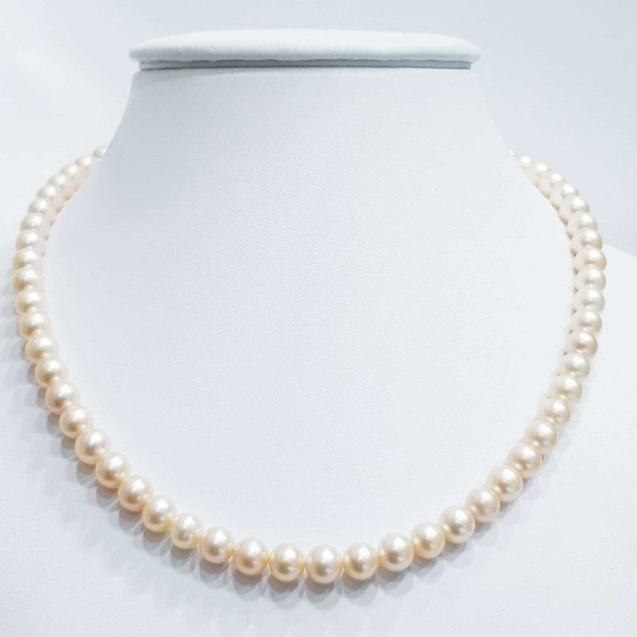 Beads And Thread Beads Diamond Centre | Strand Necklace Beads Biwa Salmon Size 5Mm Length 40Cm