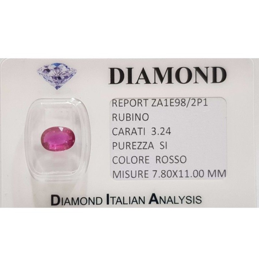 Gem Diamond Centre | Ruby Oval Cut 3.24 Carats In Certified Blister