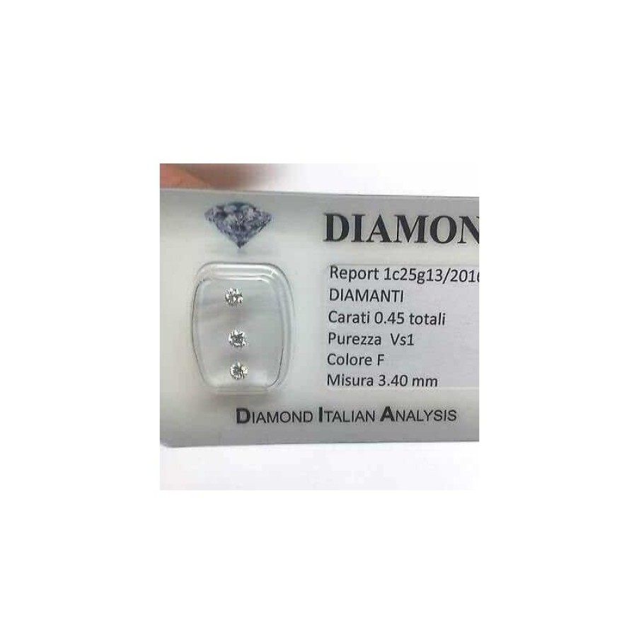 Certified Diamonds Diamond Centre | Diamond Trilogy 0.45 F Color Vs1 Blister Lotto 0.50 1.00 0.70