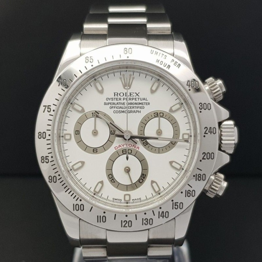 Used Watches ROLEX | Role Da Dat Tona 116520 Lite Crem Dial Good Condition Stahl Steel Diam999