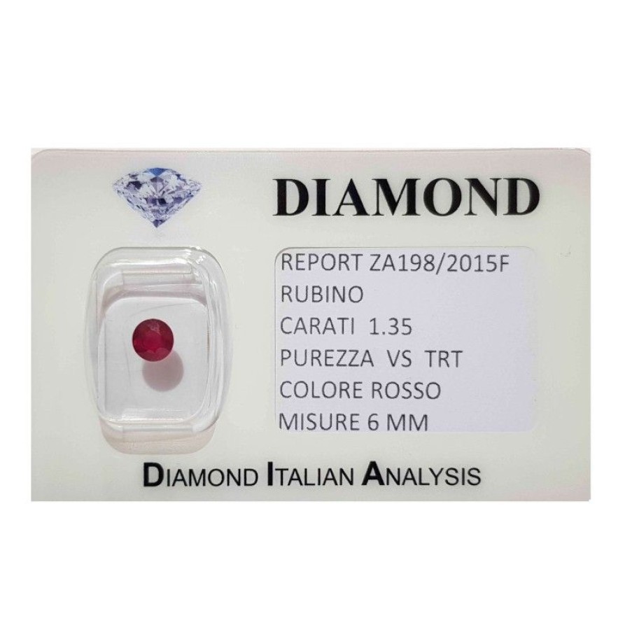 Gem Diamond Centre | Ruby Round Cut 1.35 Carats In Certified Blister