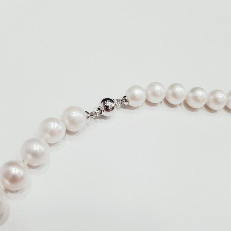 Gold Jewelry Self-Produced | White Akoya Pearls Necklace 11 - 11.5 Mm - Length Selectable