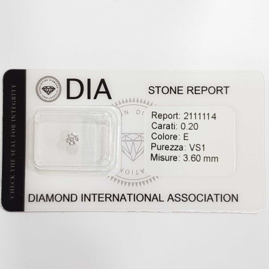 Certified Diamonds Diamond Centre | 0.20 E Vs1 Dia Certified Diamond In Blister-Rep2111114