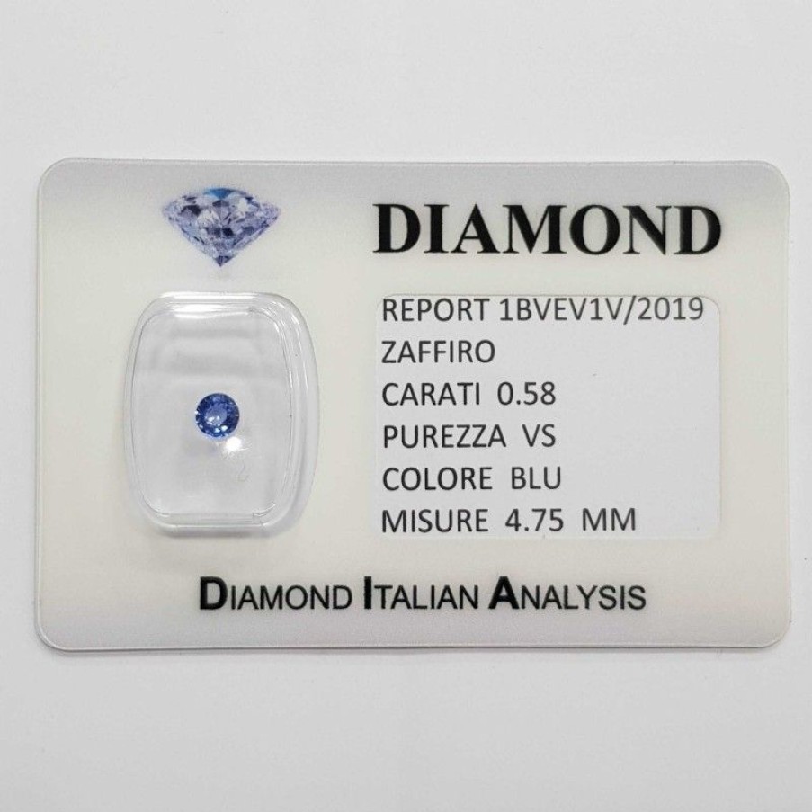 Gem Diamond Centre | Blue Sapphire Round Cut 0.58 Carat In Certified Blister