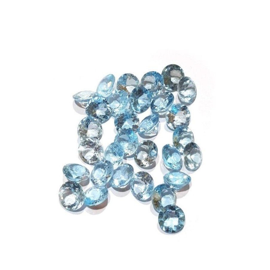 Gem Diamond Centre | Blue Round Topaz 0.95 Carat 5.93 Mm