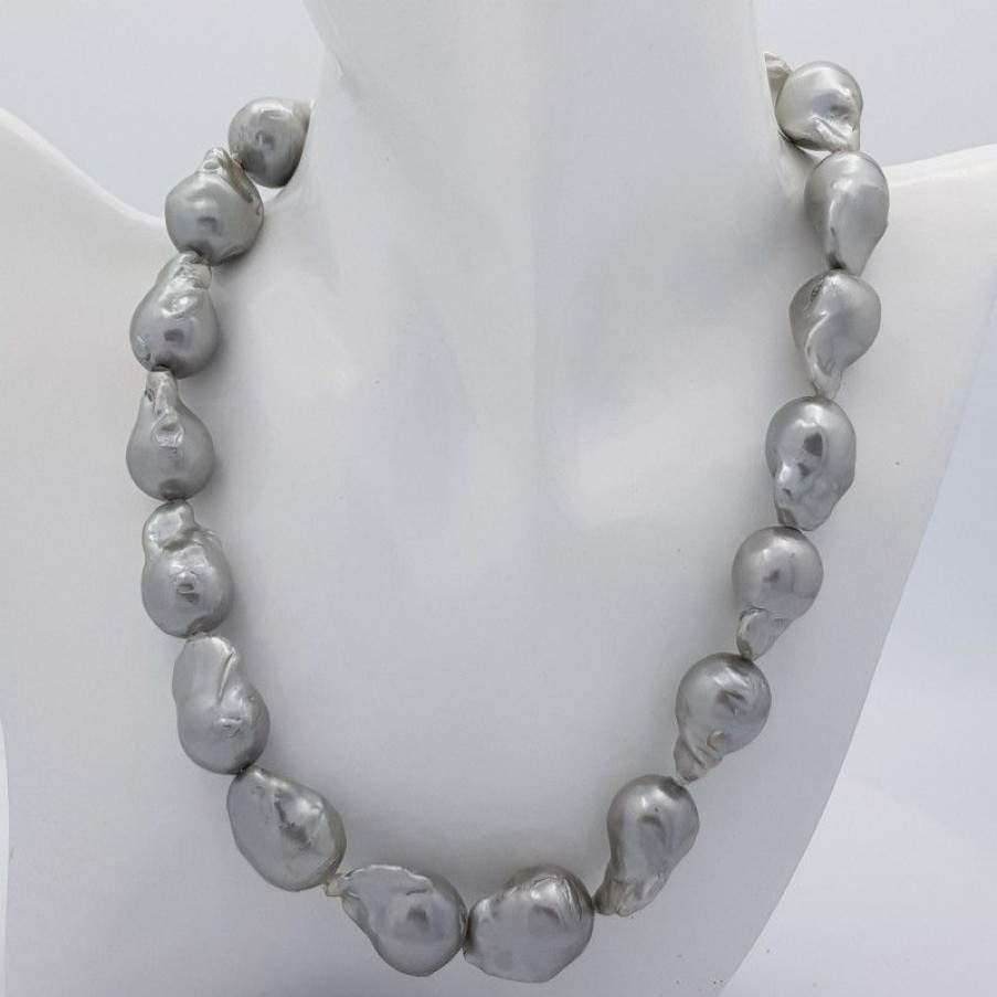 Beads And Thread Beads Diamond Centre | Necklace Wire Beads Scaramazze Grey Diameter 14 To 18 Mm