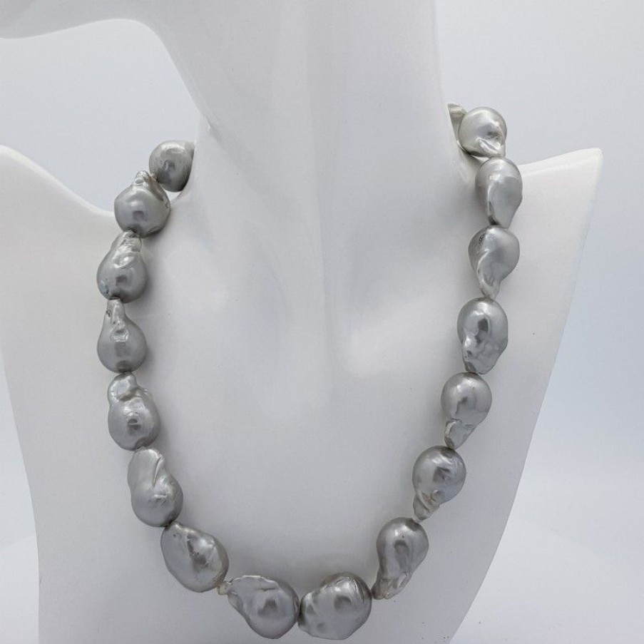 Beads And Thread Beads Diamond Centre | Necklace Wire Beads Scaramazze Grey Diameter 14 To 18 Mm