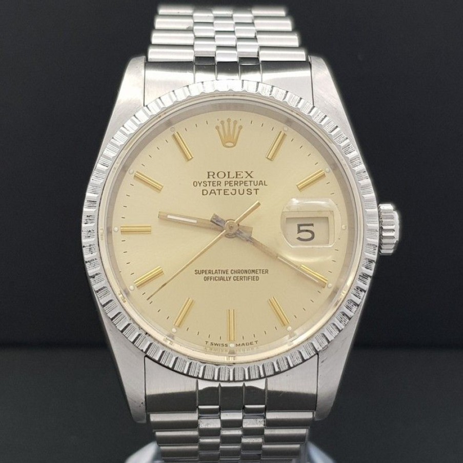 Used Watches ROLEX | Rolex Datejust 36Mm 16220 Lemon Dial Very Good Condition Stahl Stee...