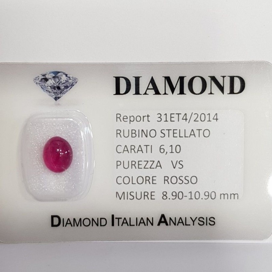 Gem Diamond Centre | Bright Red Starry Ruby Certified 6.10 Carats In Blister