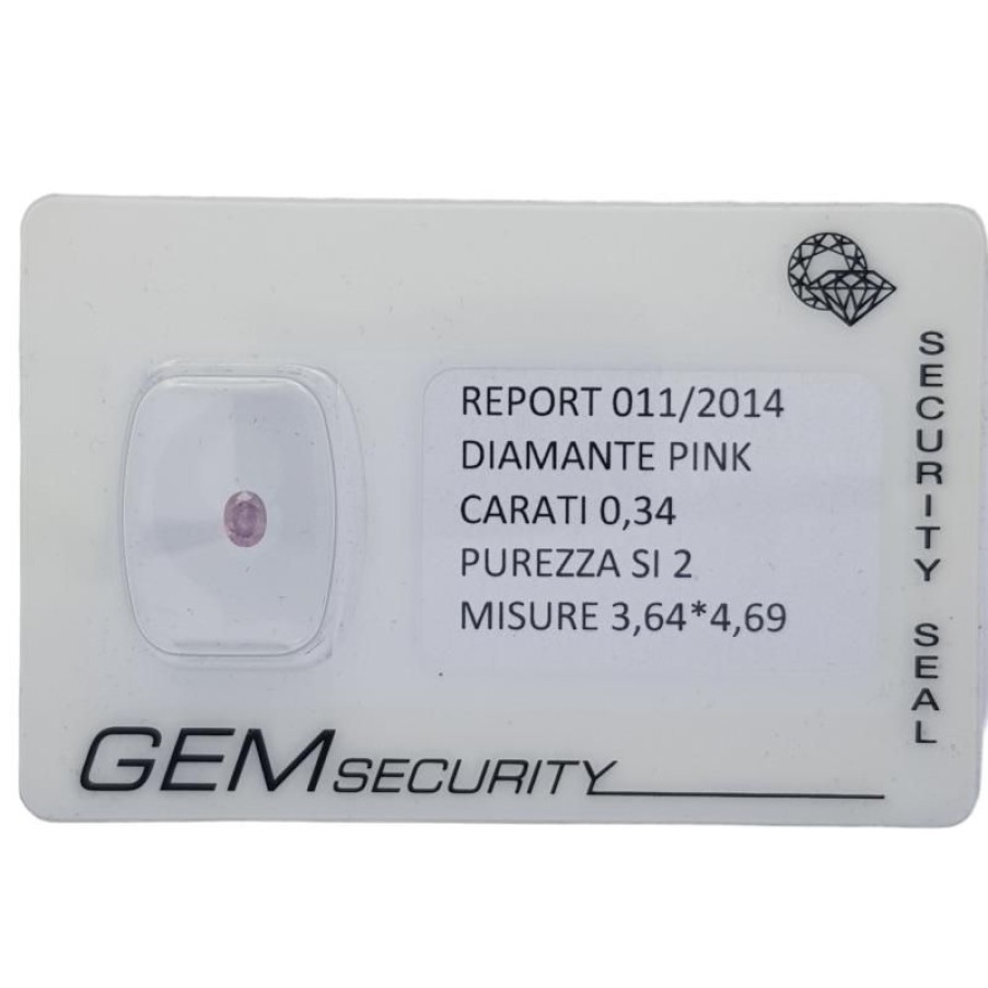 Certified Diamonds Diamond Centre | Pink Oval Diamond 0.34 Ct Si2 In Blister Certificate-Lot 0.30