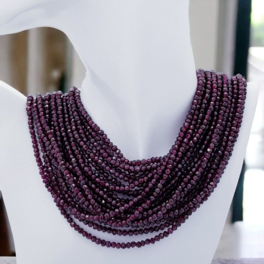 Gems Jewelry Diamond Centre | Rhodolite Necklace Wire Total 81Ct