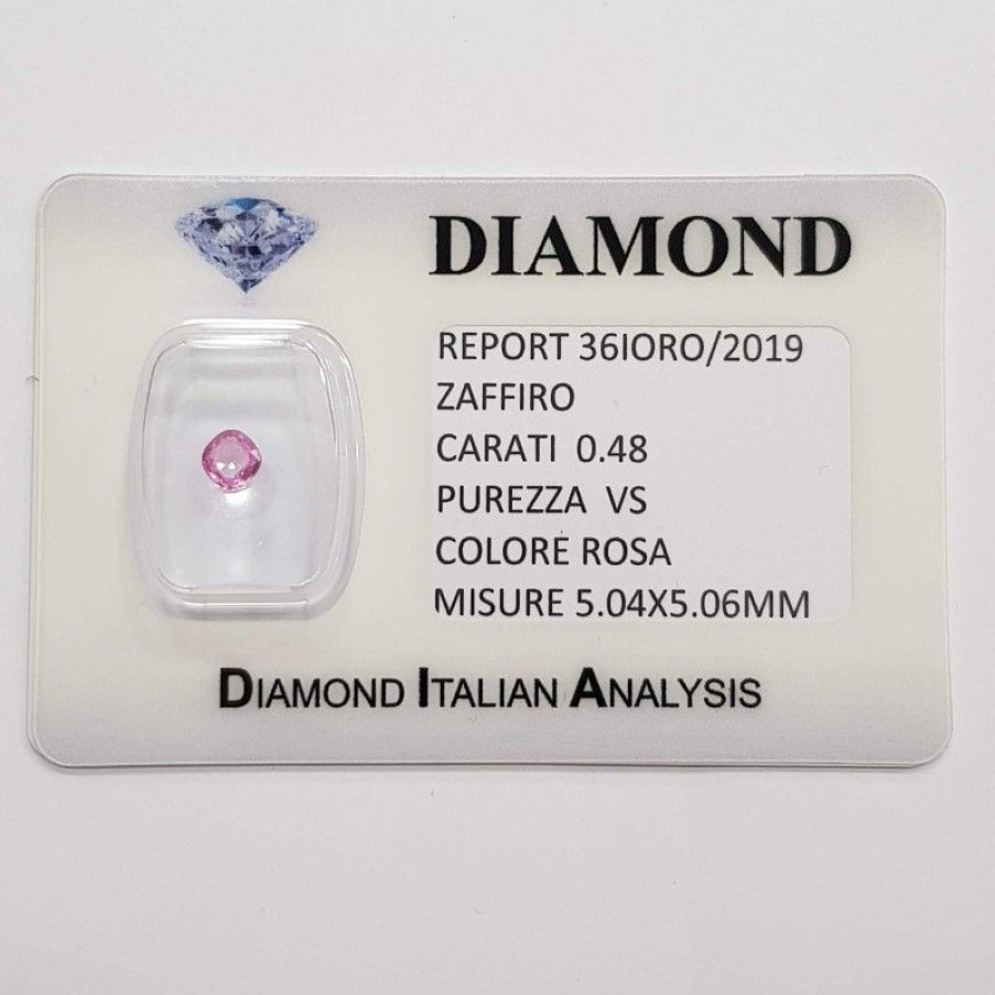 Gem Diamond Centre | Radiant Cut Pink Sapphire 0.48 Ct In Certified Blister