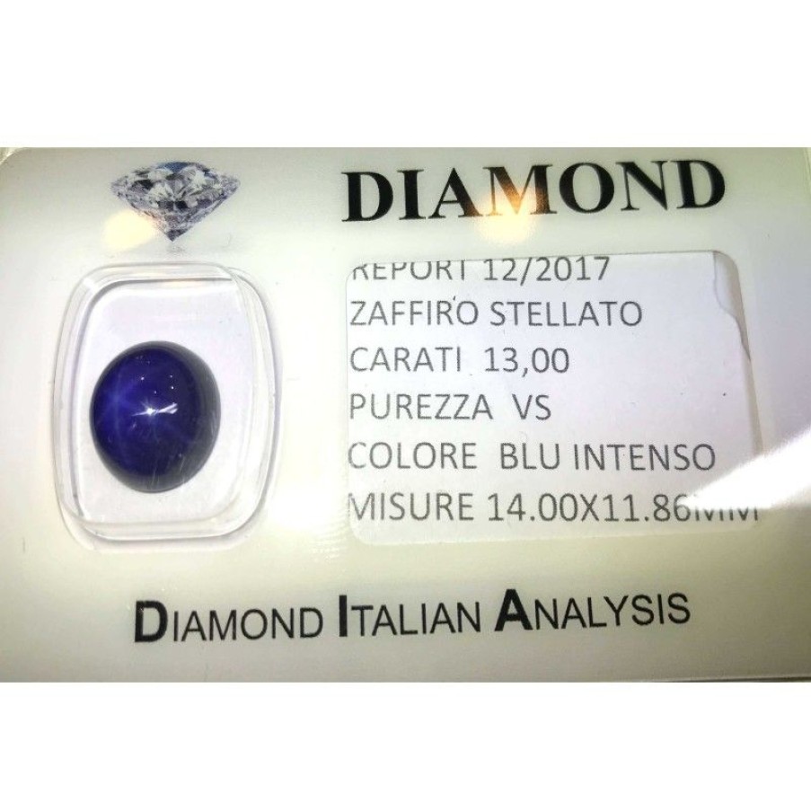 Gem Diamond Centre | Blue Star Sapphire Certified 13.00 Carat Purity Vs In Blister