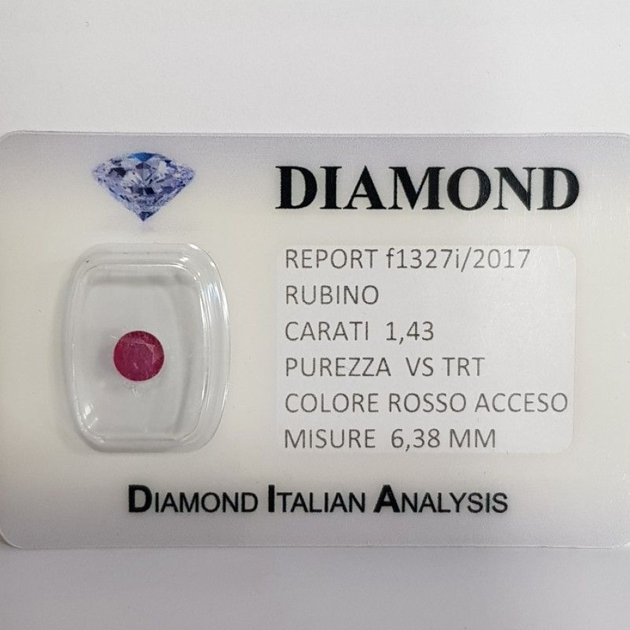 Gem Diamond Centre | Ruby Cut Carat 1.43 Bright Red In Blister