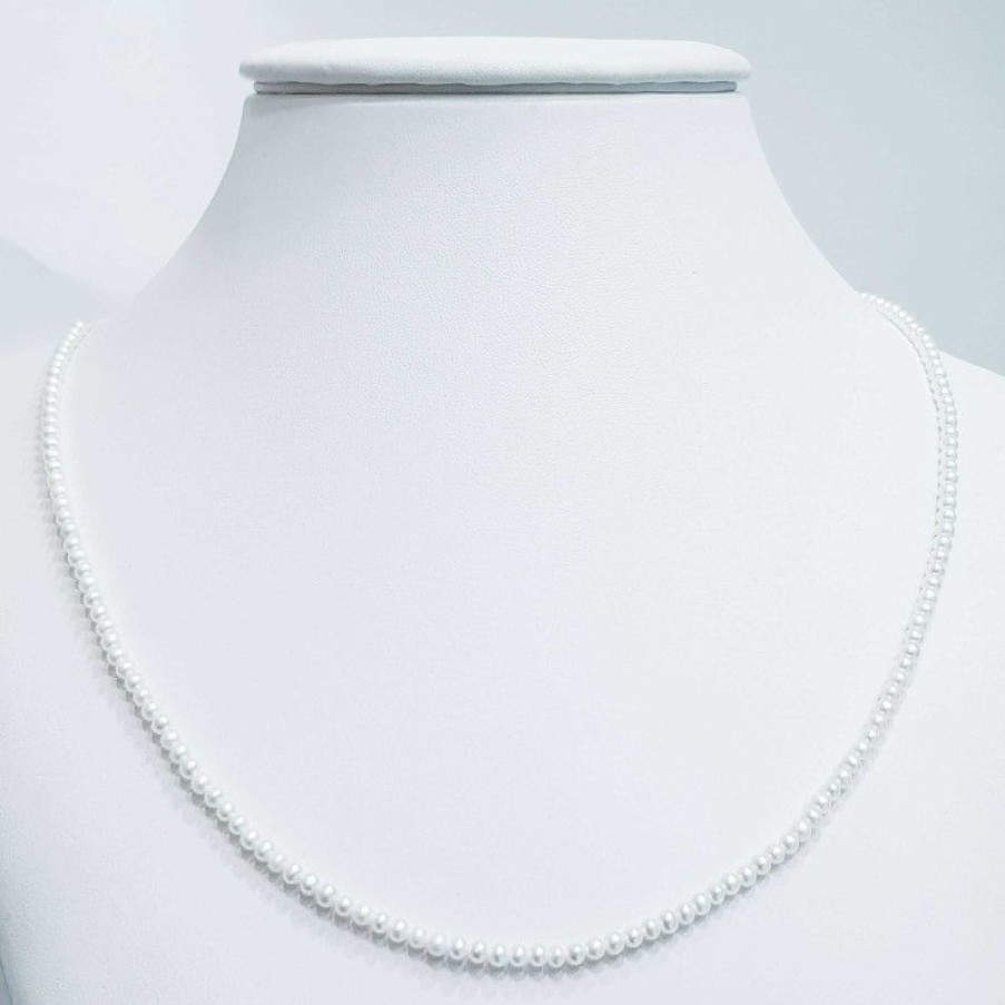 Beads And Thread Beads Diamond Centre | White Akoya Pearls Strand 3 - 3.5 Mm Length 40 Cm