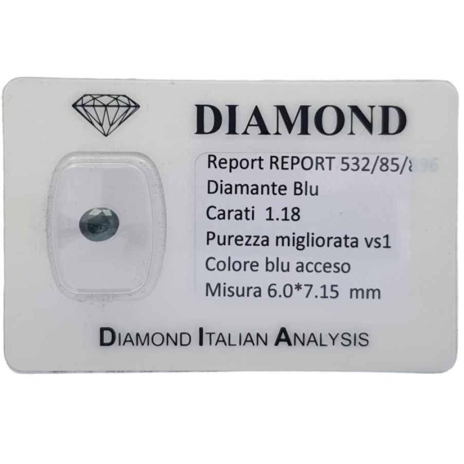 Certified Diamonds Diamond Centre | Blue Oval Diamond 1.18 Ct Vs1 - Lot 1.0