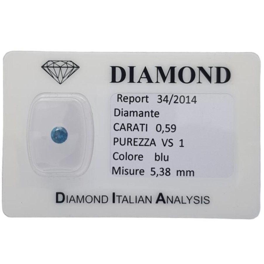 Certified Diamonds Diamond Centre | Blue Round Diamond In Blister Certificate 0.59 Ct Vs1 China Manufacturer