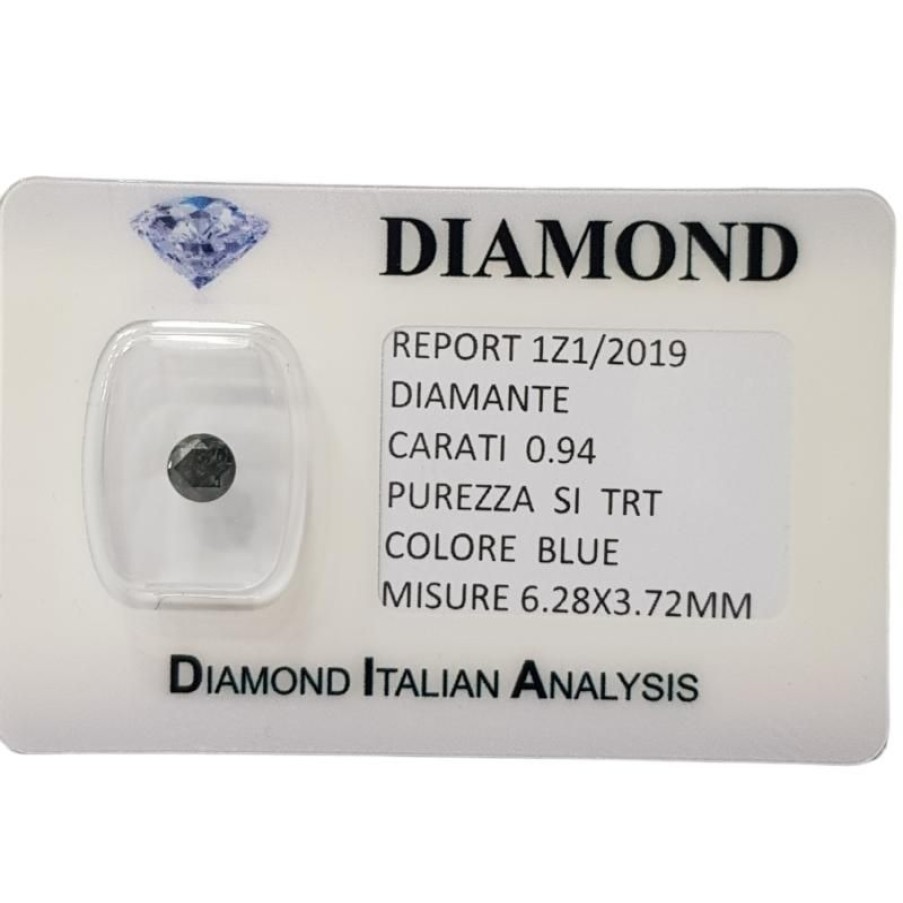 Certified Diamonds Diamond Centre | Diamond Round Deep Blue 0.94 Ct Si-Lot 1.00