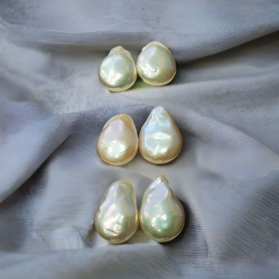 Beads And Thread Beads Diamond Centre | Pair Of Pearls Australia Scaramazze Gold Size 16 2 20 Mm