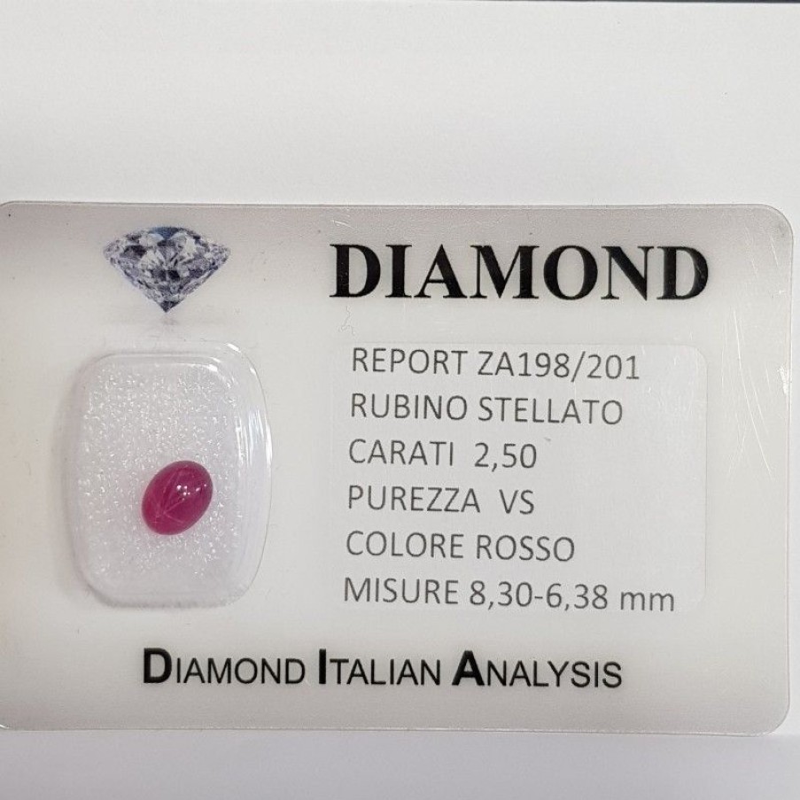 Gem Diamond Centre | Stelled Red Ruby Certified 2.50 Carat In Blister