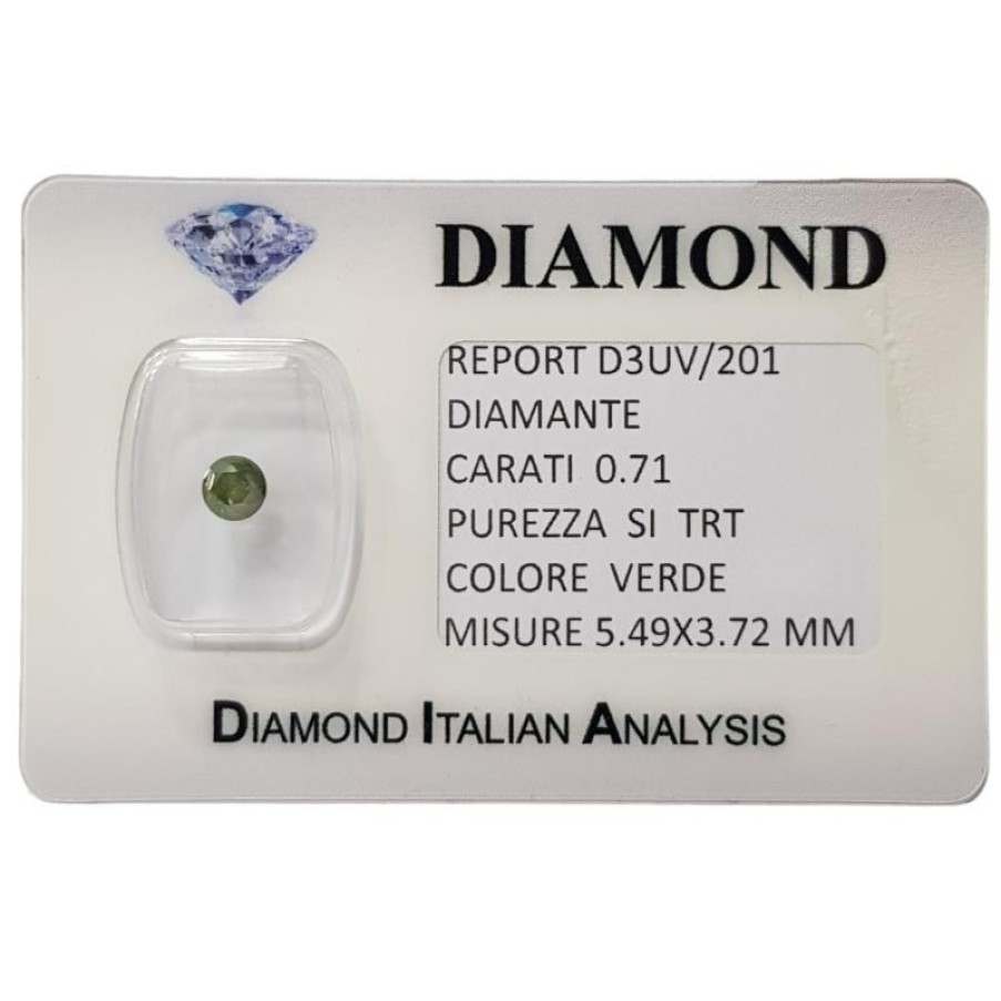 Certified Diamonds Diamond Centre | Green Round Diamond 0.71 Ct Si1 In Blister Certificate China Manufacturer