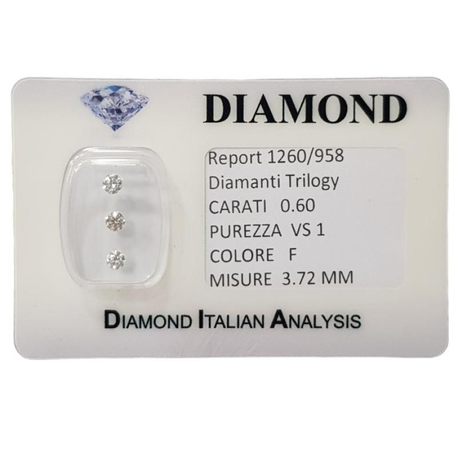 Certified Diamonds Diamond Centre | Trilogy Diamonds In Blister Certified 0.60 Ct Total Vs1 F-Offe...