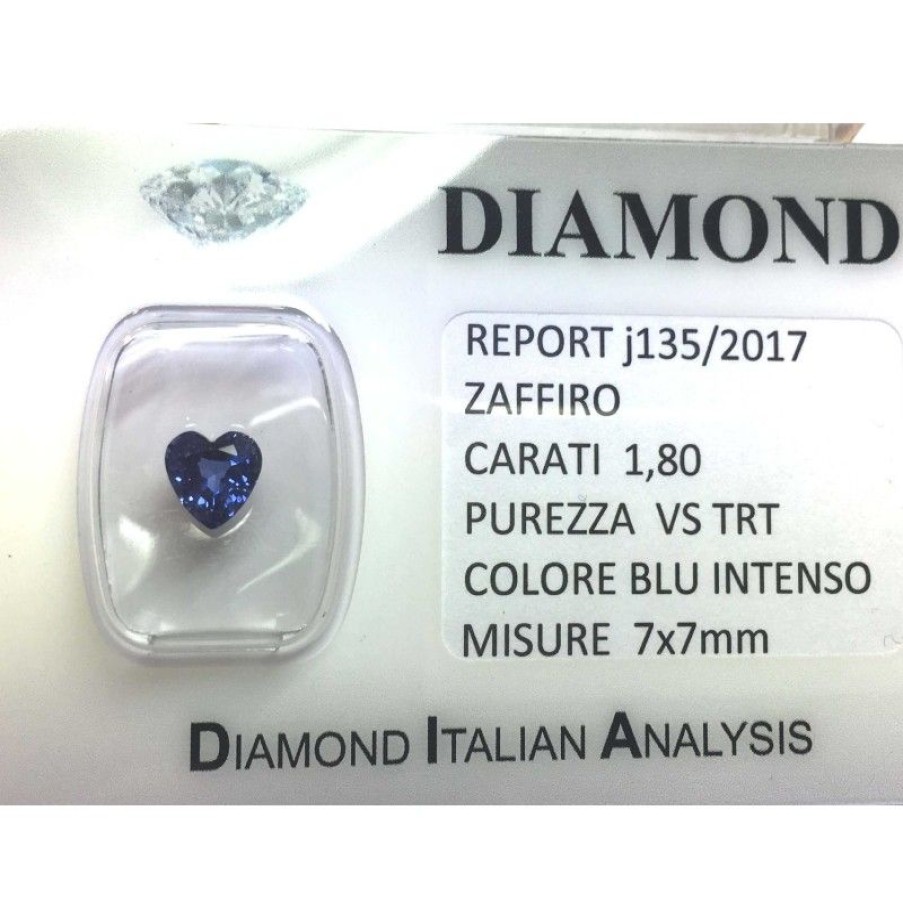 Gem Diamond Centre | Blue Sapphire Certified 1.80 Carat Purity Vs Trt In Blister