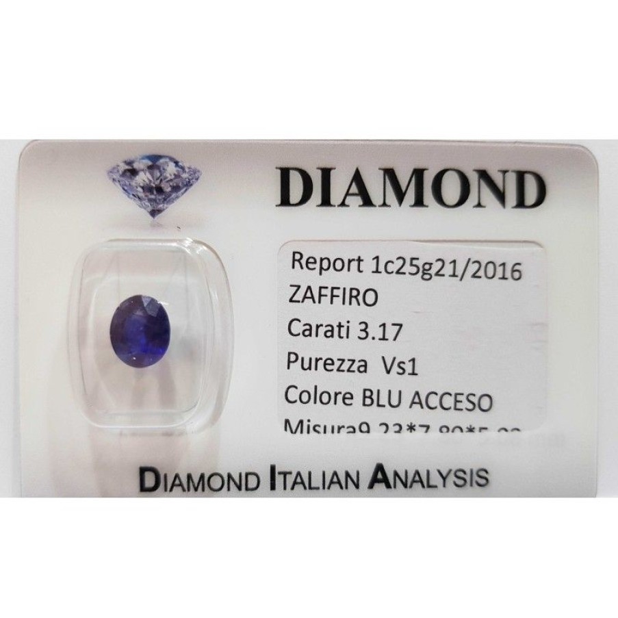 Gem Diamond Centre | 3.17 Carat Oval Sapphire In Certified Blister