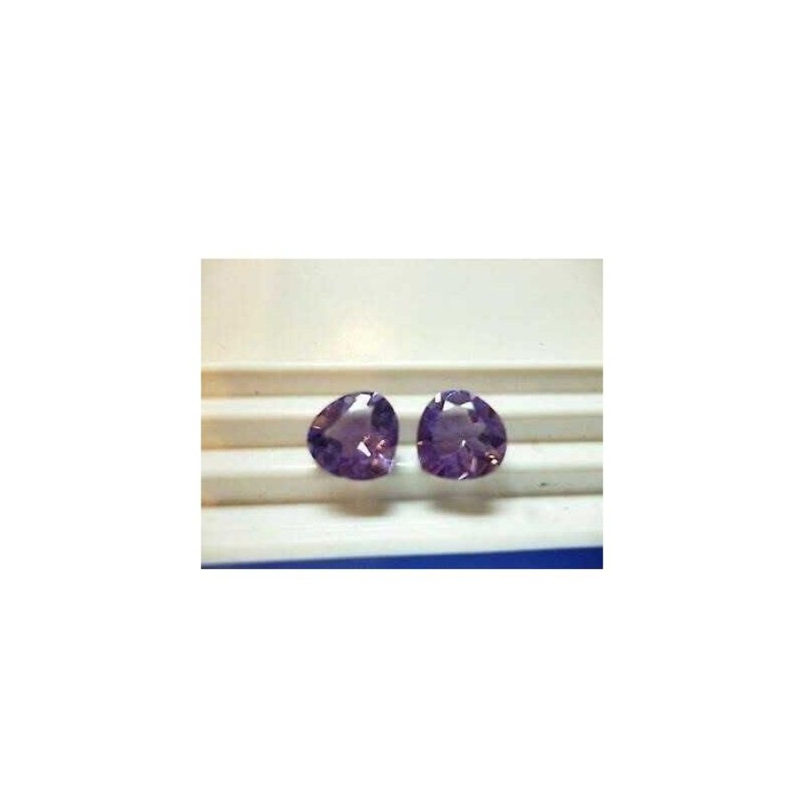 Gem Diamond Centre | Amethyst Cut Heart 4.40 Ct Pair Brazil 2.00 3.00 4.00 Top Color