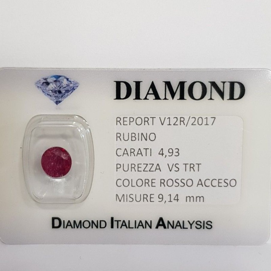 Gem Diamond Centre | Ruby Cut Carat 4.93 Bright Red In Blister Lot 5.00