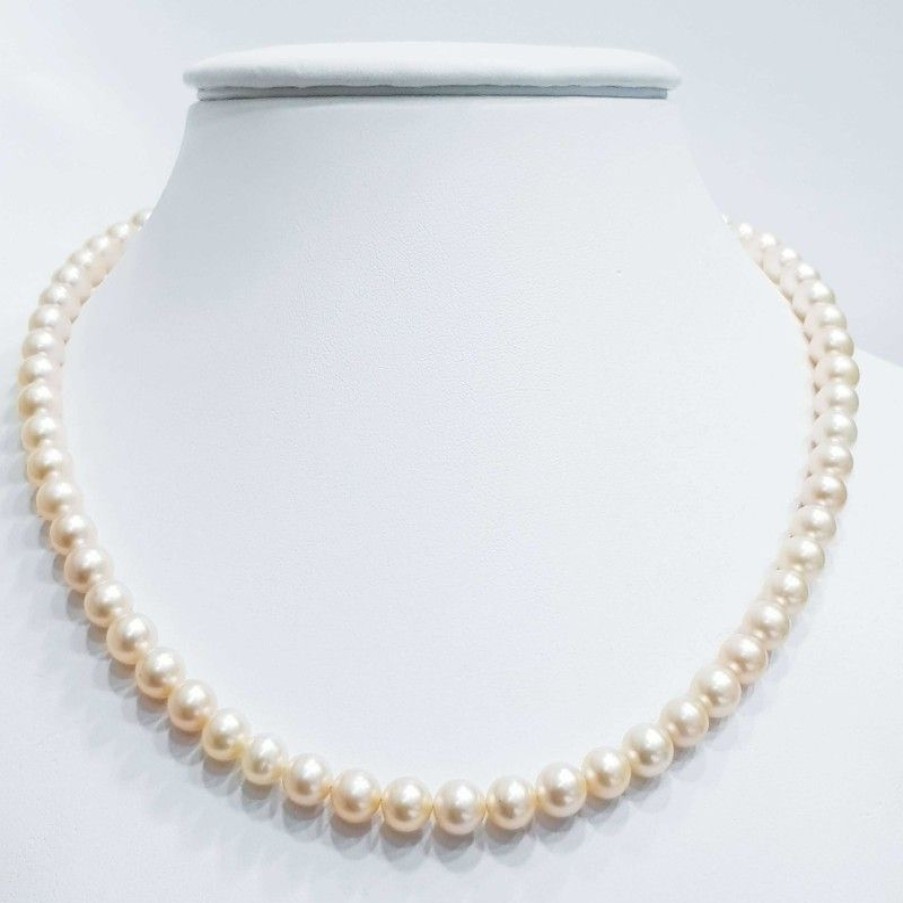 Beads And Thread Beads Diamond Centre | Strand Necklace Beads Biwa Salmon Size 7.5 Mm Length 40Cm