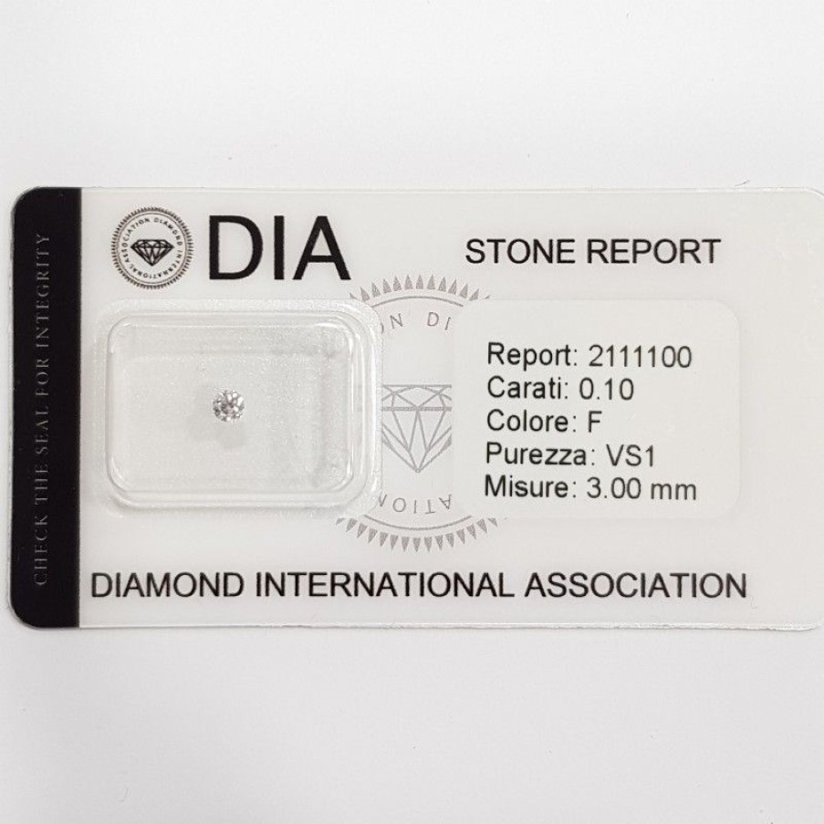 Certified Diamonds Diamond Centre | 0.10 F Vs1 Dia Certified Diamond In Blister-Rep2111100