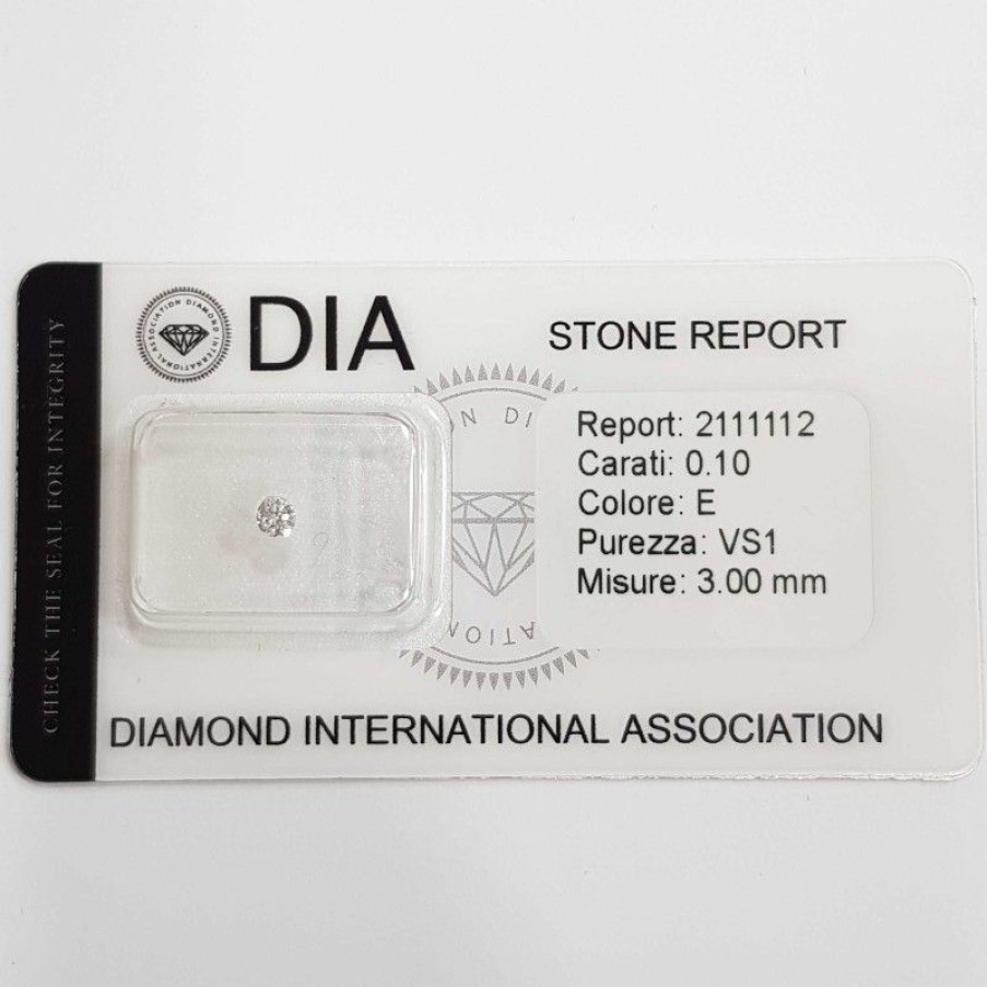 Certified Diamonds Diamond Centre | 0.10 E Vs1 Dia Certified Diamond In Blister-Rep2111112