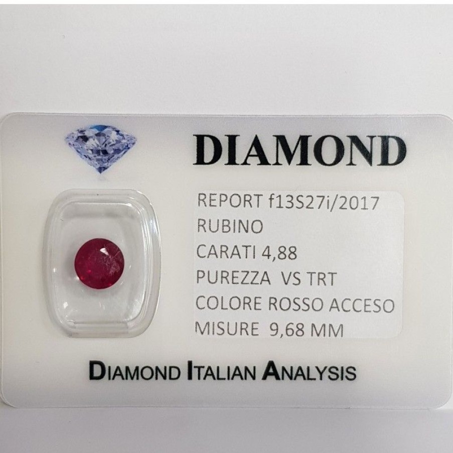 Gem Diamond Centre | Ruby Cut Carat 4.88 Bright Red In Blister Lot 5.00