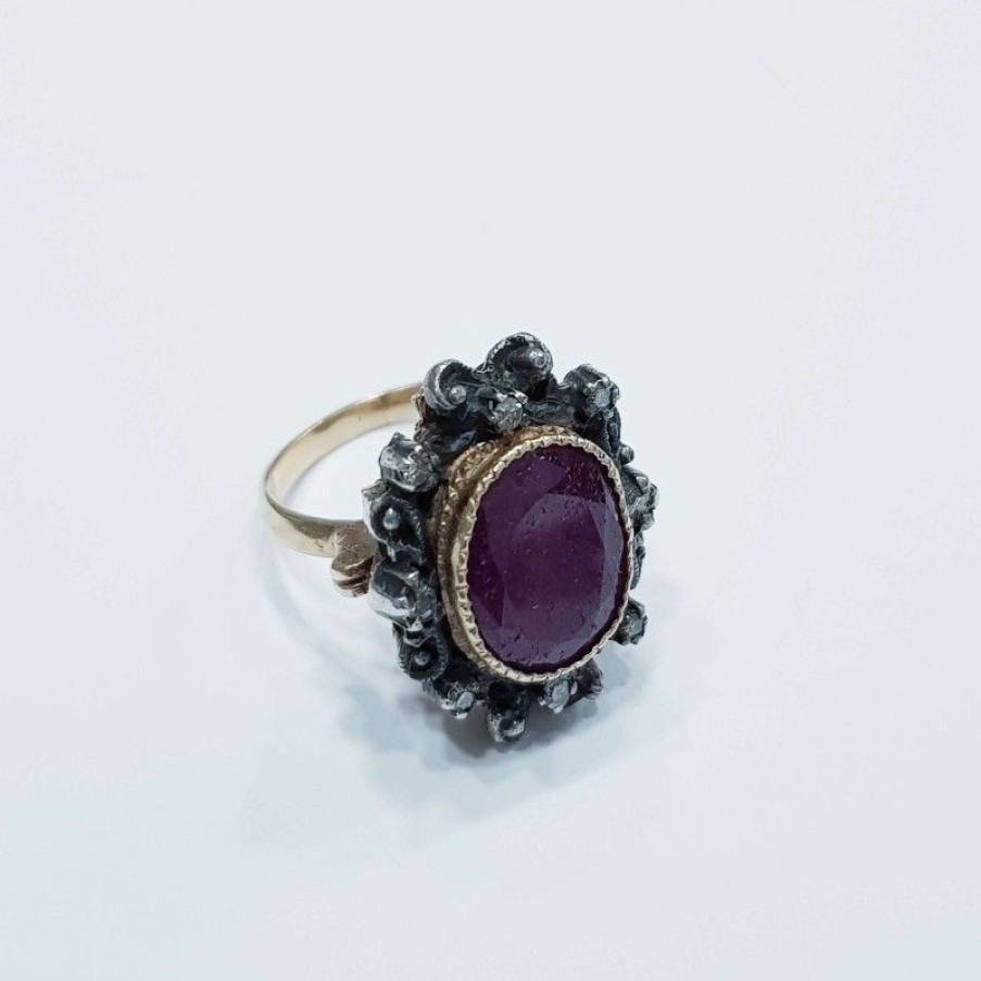 Vintage Jewelry Diamond Centre | Vintage Ruby Diamond Ring